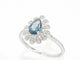 Bague 54 Bague en or blanc 14 carats avec diamants et topaze 58 Facettes 2316