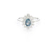 Bague 54 Bague en or blanc 14 carats avec diamants et topaze 58 Facettes 2316