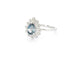 Bague 54 Bague en or blanc 14 carats avec diamants et topaze 58 Facettes 2316