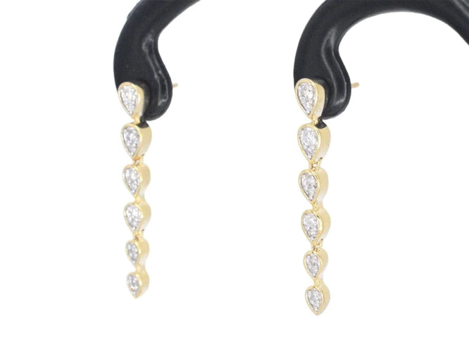 Boucles d'oreilles Boucles d'oreilles en or jaune 14 carats avec diamants 58 Facettes 2339