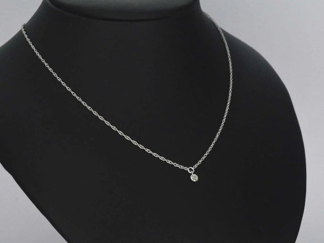 Collier Collier en or blanc 14 carats avec diamant 0,05 ct 58 Facettes 2352