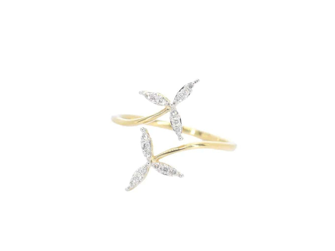 Bague 55 Bague en or jaune 14 carats avec diamant taille brillant 58 Facettes 2335