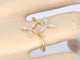 Bague 55 Bague en or jaune 14 carats avec diamant taille brillant 58 Facettes 2335