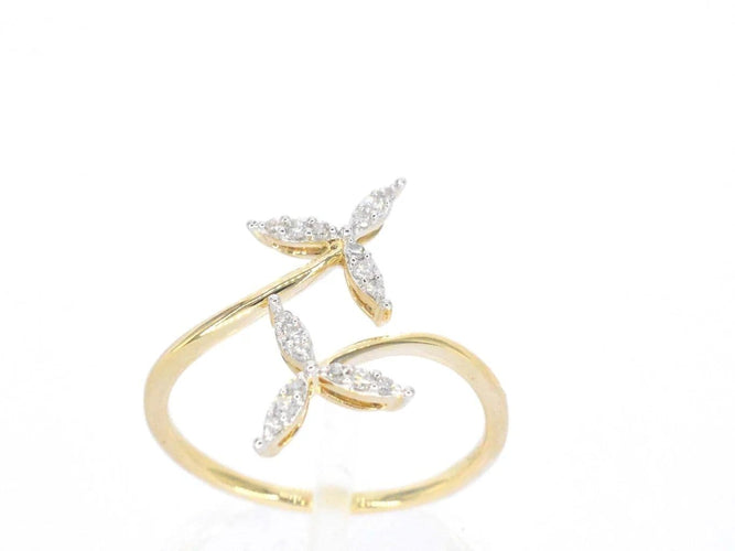 Bague 55 Bague en or jaune 14 carats avec diamant taille brillant 58 Facettes 2335