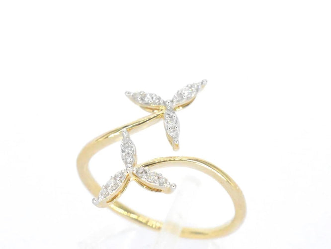 Bague 55 Bague en or jaune 14 carats avec diamant taille brillant 58 Facettes 2335