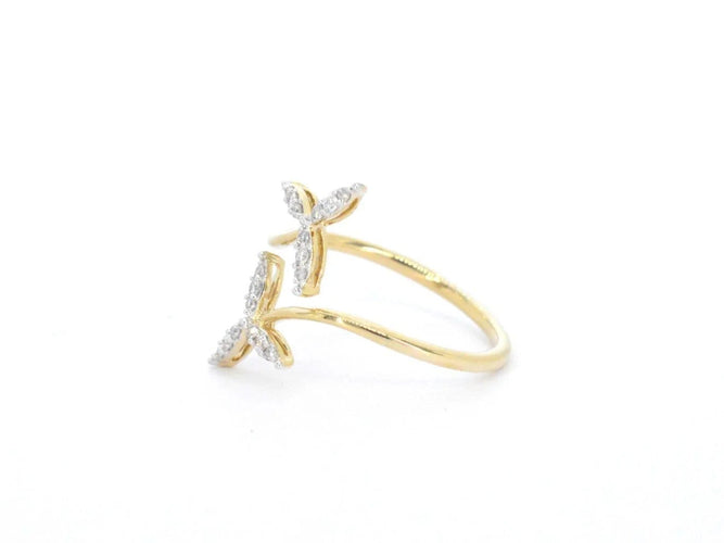 Bague 55 Bague en or jaune 14 carats avec diamant taille brillant 58 Facettes 2335