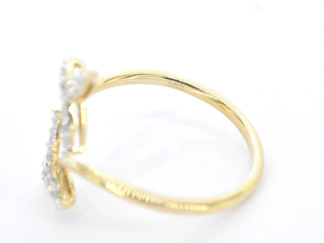 Bague 55 Bague en or jaune 14 carats avec diamant taille brillant 58 Facettes 2335