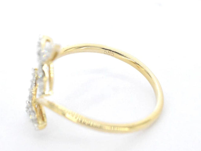 Bague 55 Bague en or jaune 14 carats avec diamant taille brillant 58 Facettes 2335