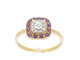 Bague 54 Bague en or jaune avec diamants et rubis 58 Facettes 2345