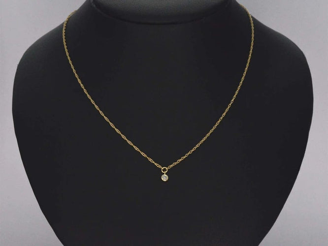 Collier Collier en or jaune 14 carats avec diamant naturel 58 Facettes 2353
