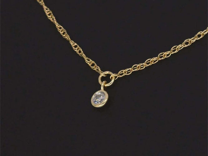 Collier Collier en or jaune 14 carats avec diamant naturel 58 Facettes 2353