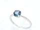 Bague 54 Bague en or blanc 14 carats avec topaze bleue 58 Facettes 2332