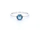 Bague 54 Bague en or blanc 14 carats avec topaze bleue 58 Facettes 2332