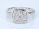 Bague 54 Bague d'entourage en or blanc 14 carats avec diamants 58 Facettes 2035