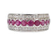 Bague 54 Bague pavée en or blanc 14 carats avec diamants et rubis 58 Facettes 2058