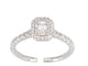 Bague 54 Bague entourage en or blanc 14 carats avec diamants 58 Facettes 2086