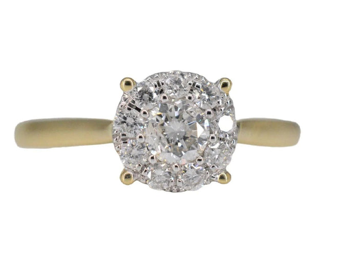 Bague 54 Bague en or jaune 14 carats avec diamant 0,46 ct 58 Facettes 2103
