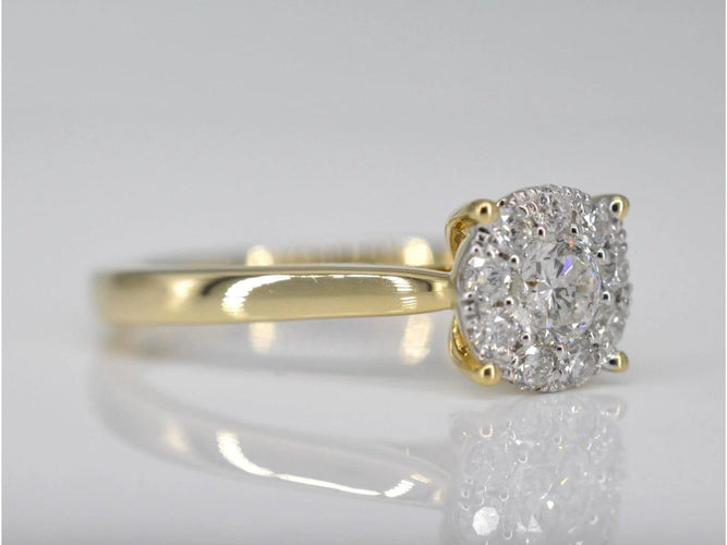 Bague 54 Bague en or jaune 14 carats avec diamant 0,46 ct 58 Facettes 2103