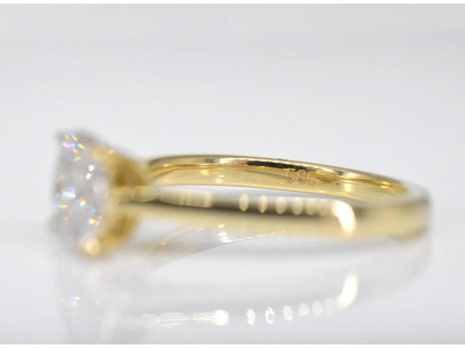 Bague 54 Bague en or jaune 14 carats avec diamant 0,46 ct 58 Facettes 2103