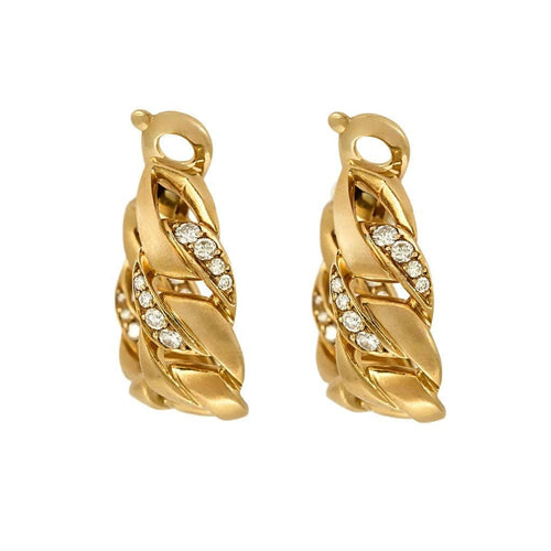 Boucles d'oreilles CARTIER - BERGAME - Boucles d'oreilles en or jaune et diamants 58 Facettes 58FC14-4