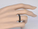 Bague 54 Bague d’éternité en or blanc 14 carats avec diamants noirs 58 Facettes 2210