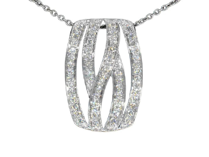 Pendentif Pendentif design en or blanc et diamants 58 Facettes 2242