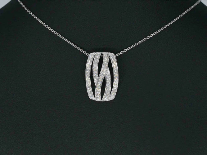 Pendentif Pendentif design en or blanc et diamants 58 Facettes 2242