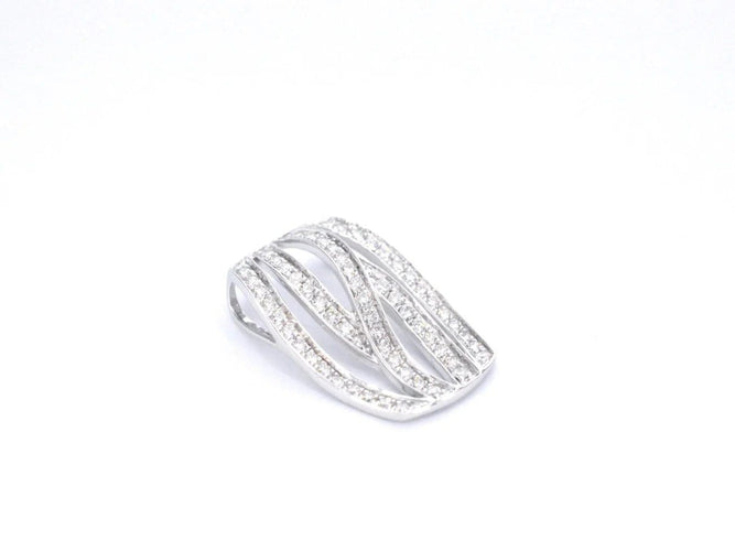Pendentif Pendentif design en or blanc et diamants 58 Facettes 2242