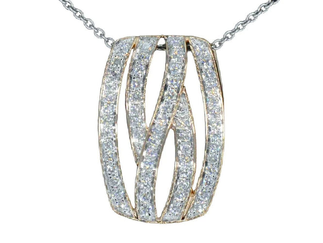 Pendentif Pendentif design en or rose et diamants 58 Facettes 2244