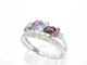 Bague 54 Bague en or blanc 14 carats avec diamants et pierres précieuses 58 Facettes 2317