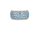 Bague 54 Bague en or blanc 14 carats avec topaze et diamants 58 Facettes 2356
