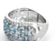 Bague 54 Bague en or blanc 14 carats avec topaze et diamants 58 Facettes 2356
