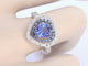 Bague 54 Bague en or blanc 14 carats avec diamants et tanzanite 58 Facettes 2326