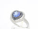 Bague 54 Bague en or blanc 14 carats avec diamants et tanzanite 58 Facettes 2326