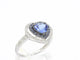 Bague 54 Bague en or blanc 14 carats avec diamants et tanzanite 58 Facettes 2326