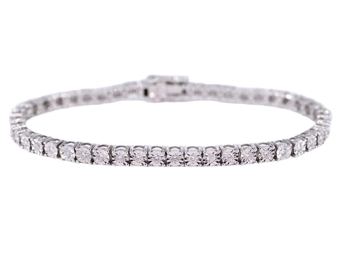 Bracelet Bracelet tennis en or blanc 14 carats avec diamants 58 Facettes 2021