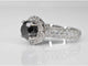 Bague 54 Bague entourage en or blanc 18 carats avec diamants et diamant noir 58 Facettes 2049