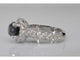 Bague 54 Bague entourage en or blanc 18 carats avec diamants et diamant noir 58 Facettes 2049
