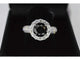 Bague 54 Bague entourage en or blanc 18 carats avec diamants et diamant noir 58 Facettes 2049
