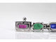 Bracelet Bracelet tennis en or blanc 14 carats avec diamants et pierres précieuses 58 Facettes 2068