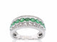 Bague 54 Bague en or blanc 14 carats avec diamants et émeraude 58 Facettes 2071