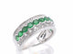 Bague 54 Bague en or blanc 14 carats avec diamants et émeraude 58 Facettes 2071