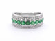 Bague 54 Bague en or blanc 14 carats avec diamants et émeraude 58 Facettes 2071