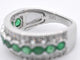 Bague 54 Bague en or blanc 14 carats avec diamants et émeraude 58 Facettes 2071
