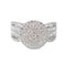 Bague 54 Bague d’entourage en or blanc 14 carats avec diamants 58 Facettes 2079
