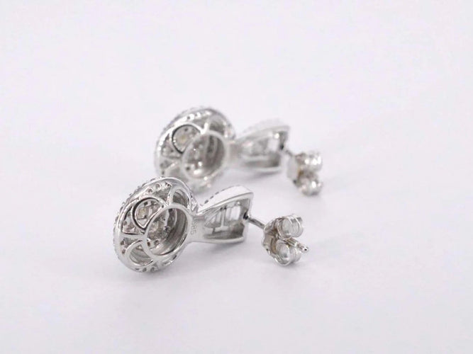 Boucles d'oreilles Boucles d'oreilles en or blanc 14 carats avec diamants 58 Facettes 2076