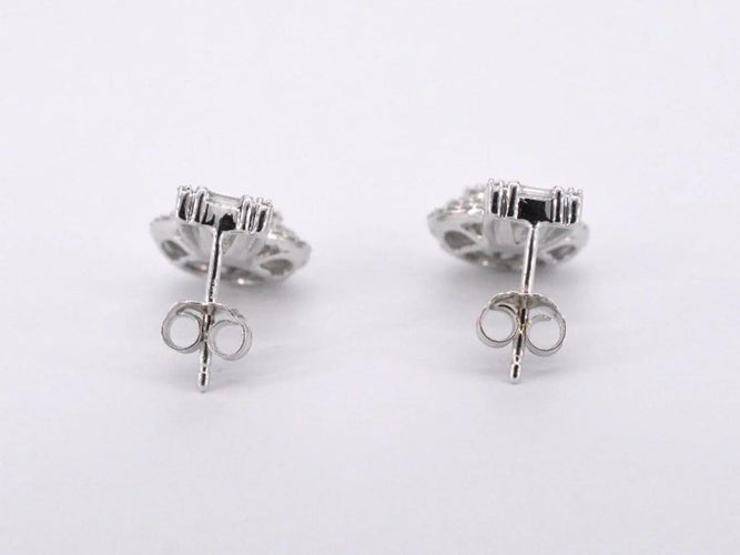 Boucles d'oreilles Boucles d'oreilles en or blanc 14 carats avec diamants 58 Facettes 2076
