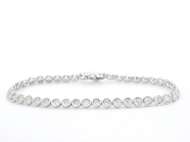 Bracelet Bracelet en or blanc 14 carats serti de diamants 58 Facettes 2171