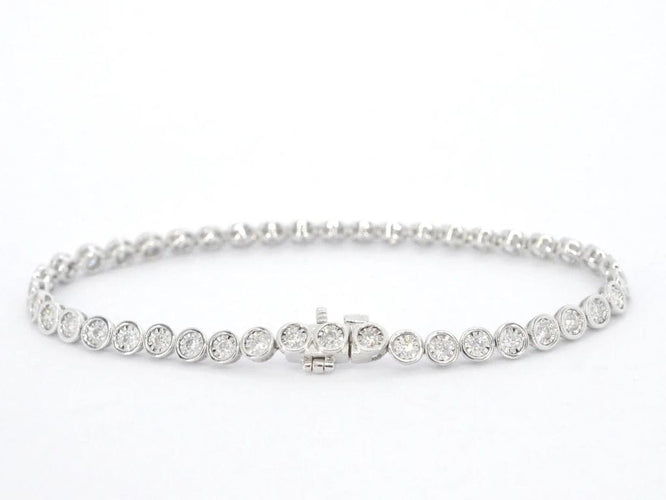Bracelet Bracelet en or blanc 14 carats serti de diamants 58 Facettes 2171
