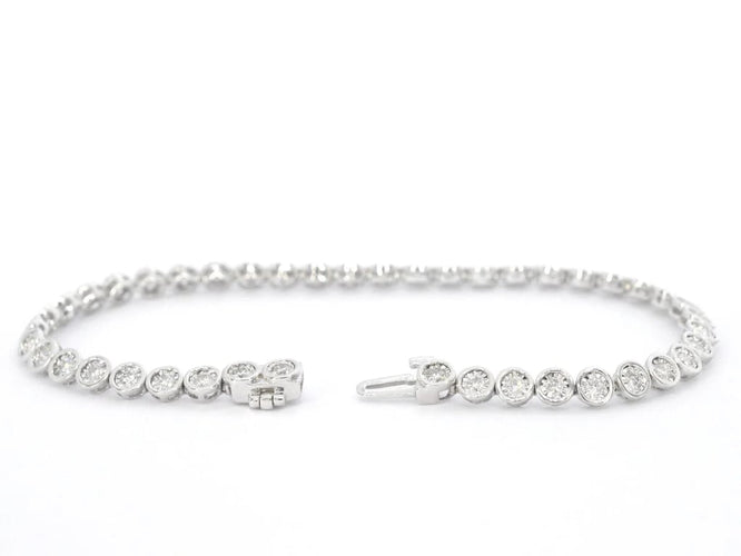 Bracelet Bracelet en or blanc 14 carats serti de diamants 58 Facettes 2171